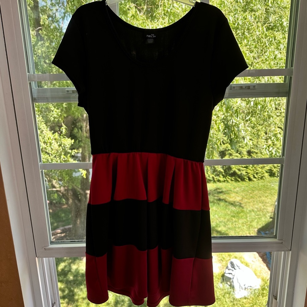 Black and Red Skater Dress